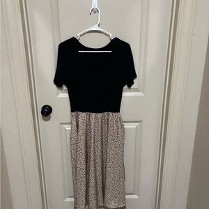 Elegant Black and Cream Dress